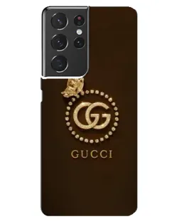 Чохол для Samsung Galaxy S21 ultra з картинкою «Gucci — золотий метелик»