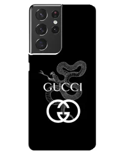 Чохол для Samsung Galaxy S21 ultra з картинкою «Gucci — срібна змія»