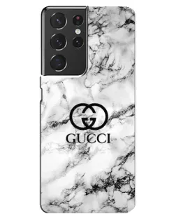 Чохол для Samsung Galaxy S21 ultra з картинкою «Gucci — мармуровий шик»