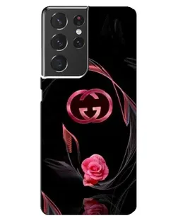 Чохол для Samsung Galaxy S21 ultra з картинкою «Gucci — неонова троянда»
