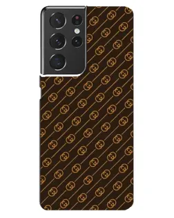 Чохол для Samsung Galaxy S21 ultra з картинкою «Gucci — золоті діагоналі»