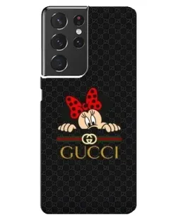 Чохол для Samsung Galaxy S21 ultra з картинкою «Мінні Маус Gucci — чорний»