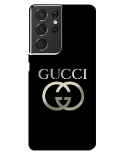 Чехол для Samsung Galaxy S21 ultra с картинкой «Gucci — золото на черном»