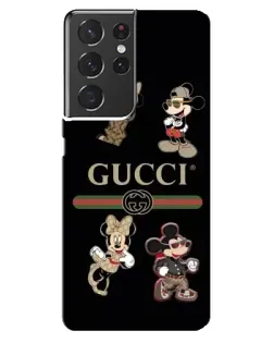 Чехол для Samsung Galaxy S21 ultra с картинкой «Gucci — герои Disney и монограмма»