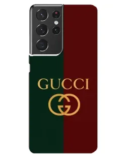 Чехол для Samsung Galaxy S21 ultra с картинкой «Gucci — темно-зеленый градиент»