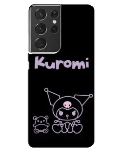 Чохол для Samsung Galaxy S21 ultra з картинкою «Kuromi — чорний мінімалізм» Чохол для Samsung Galaxy S21 ultra з картинкою «Kuromi — чорний мінімалізм»