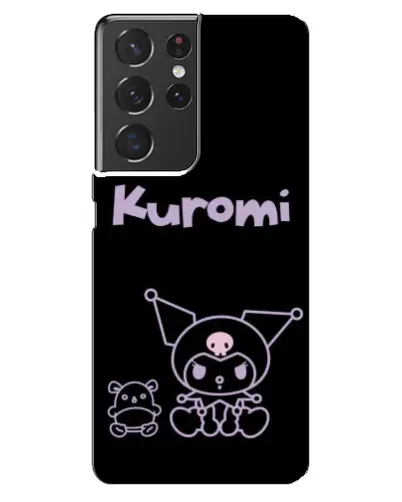 Чехол для Samsung Galaxy S21 ultra с картинкой «Kuromi — черный минимализм»