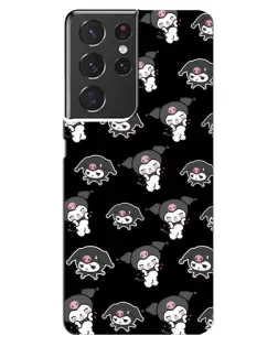 Чехол для Samsung Galaxy S21 ultra с картинкой «Черный паттерн Kuromi» Чехол для Samsung Galaxy S21 ultra с картинкой «Черный паттерн Kuromi»