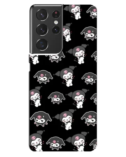 Чехол для Samsung Galaxy S21 ultra с картинкой «Черный паттерн Kuromi»