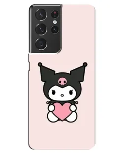 Чехол для Samsung Galaxy S21 ultra с картинкой «Kuromi и сердце» Чехол для Samsung Galaxy S21 ultra с картинкой «Kuromi и сердце»