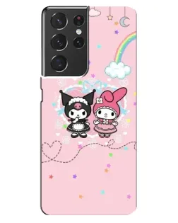 Чехол для Samsung Galaxy S21 ultra с картинкой «My Melody и Kuromi» Чехол для Samsung Galaxy S21 ultra с картинкой «My Melody и Kuromi»