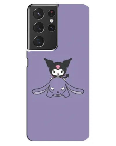 Чехол для Samsung Galaxy S21 ultra с картинкой «Kuromi на лиловом фоне»