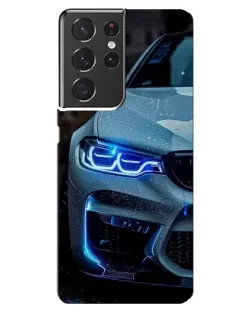 Чохол для Samsung Galaxy S21 ultra з картинкою «Погляд BMW з синіми фарами» Чохол для Samsung Galaxy S21 ultra з картинкою «Погляд BMW з синіми фарами»