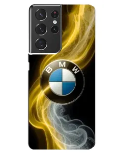Чехол для Samsung Galaxy S21 ultra с картинкой «Золотистый дым BMW»