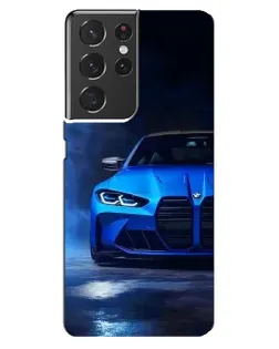 Чехол для Samsung Galaxy S21 ultra с картинкой «Голубая BMW M4»