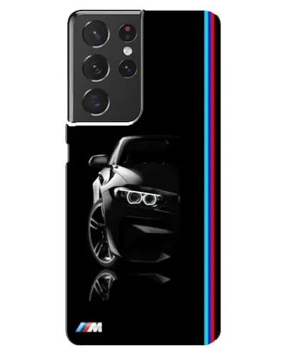 Чехол для Samsung Galaxy S21 ultra с картинкой «Силуэт BMW в темноте»