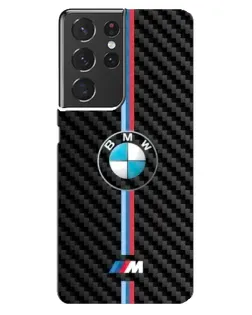 Чехол для Samsung Galaxy S21 ultra с картинкой «Эмблема BMW и карбон»
