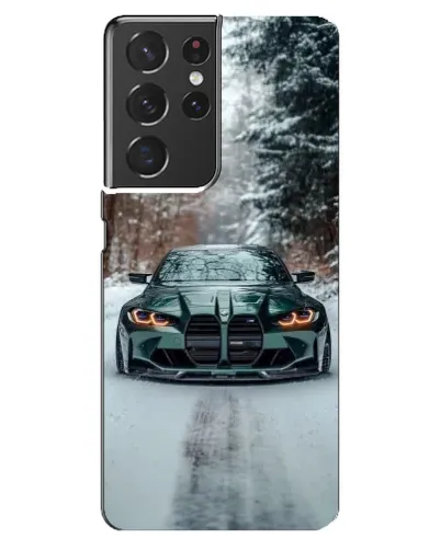 Чехол для Samsung Galaxy S21 ultra с картинкой «BMW в зимнем лесу»