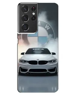 Чохол для Samsung Galaxy S21 ultra з картинкою «BMW в білому диму»