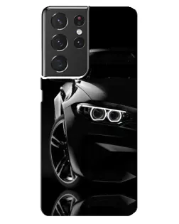 Чохол для Samsung Galaxy S21 ultra з картинкою «Чорна BMW — профіль»