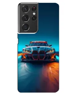 Чохол для Samsung Galaxy S21 ultra з картинкою «BMW — вогні неону»