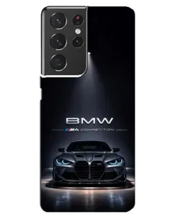Чохол для Samsung Galaxy S21 ultra з картинкою «BMW крізь нічне місто»