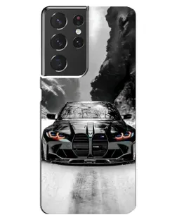 Чохол для Samsung Galaxy S21 ultra з картинкою «BMW — акварельний дрифт»