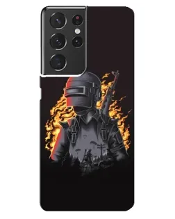 Чохол для Samsung Galaxy S21 ultra з картинкою «PUBG — вогняний силует»
