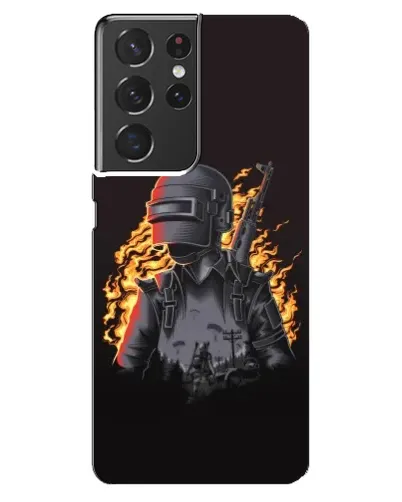 Чохол для Samsung Galaxy S21 ultra з картинкою «PUBG — вогняний силует»