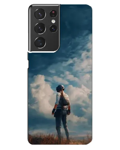 Чохол для Samsung Galaxy S21 ultra з картинкою «Герой PUBG на скелі»