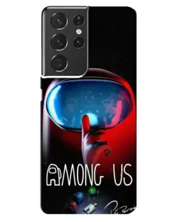 Чехол для Samsung Galaxy S21 ultra с картинкой «Красный импостер — макро» Чехол для Samsung Galaxy S21 ultra с картинкой «Красный импостер — макро»