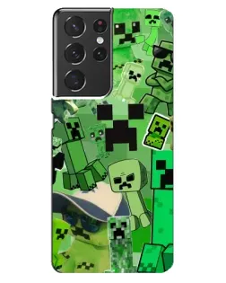 Чехол для Samsung Galaxy S21 ultra с картинкой «Криперы Minecraft» Чехол для Samsung Galaxy S21 ultra с картинкой «Криперы Minecraft»