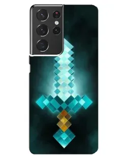 Чехол для Samsung Galaxy S21 ultra с картинкой «Алмазный меч неон»