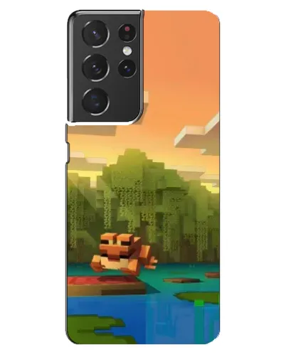 Чехол для Samsung Galaxy S21 ultra с картинкой «Майнкрафт закат солнца»