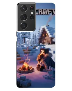 Чехол для Samsung Galaxy S21 ultra с картинкой «Зимний Minecraft»