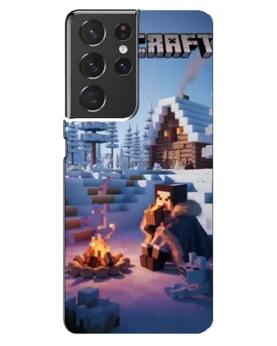 Чехол для Samsung Galaxy S21 ultra с картинкой «Зимний Minecraft»