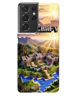 Чехол для Samsung Galaxy S21 ultra с картинкой «Minecraft панорама»