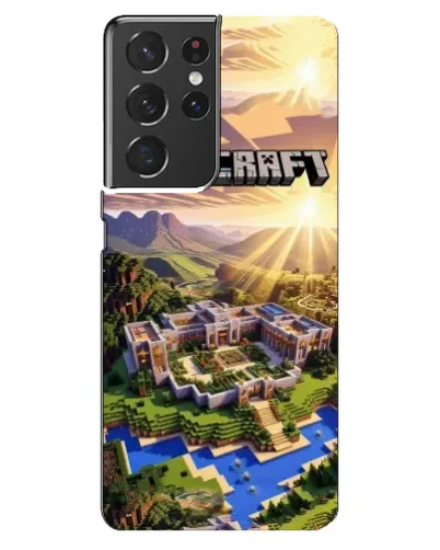 Чехол для Samsung Galaxy S21 ultra с картинкой «Minecraft панорама»