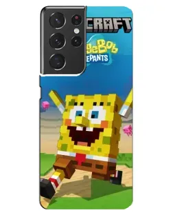 Чехол для Samsung Galaxy S21 ultra с картинкой «Губка Боб Minecraft» Чехол для Samsung Galaxy S21 ultra с картинкой «Губка Боб Minecraft»
