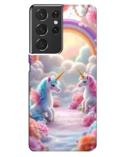 Чохол для Samsung Galaxy S21 ultra з картинкою «Веселка і єдинороги» Чохол для Samsung Galaxy S21 ultra з картинкою «Веселка і єдинороги»