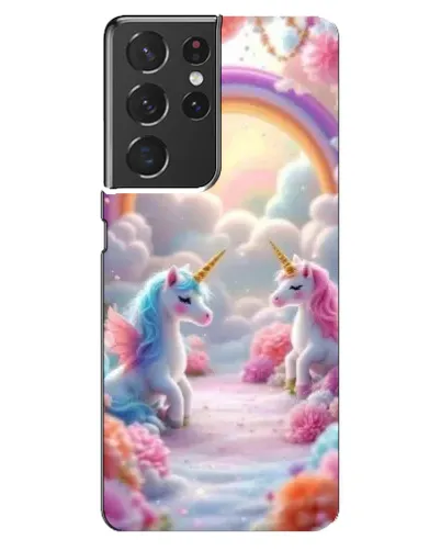 Чохол для Samsung Galaxy S21 ultra з картинкою «Веселка і єдинороги»