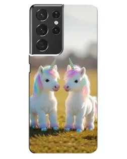 Чохол для Samsung Galaxy S21 ultra з картинкою «Пара єдинорогів»