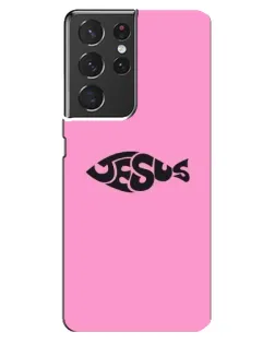 Чехол для Samsung Galaxy S21 ultra с картинкой «Розовый символ  Jesus»