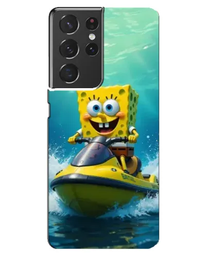 Чехол для Samsung Galaxy S21 ultra с картинкой «Спанч Боб на гидроцикле» Чехол для Samsung Galaxy S21 ultra с картинкой «Спанч Боб на гидроцикле»