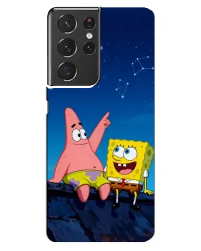 Чехол для Samsung Galaxy S21 ultra с картинкой «Губка Боб и Патрик ночью» Чехол для Samsung Galaxy S21 ultra с картинкой «Губка Боб и Патрик ночью»