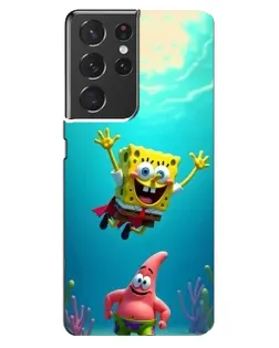 Чехол для Samsung Galaxy S21 ultra с картинкой «Спанч Боб под водой»