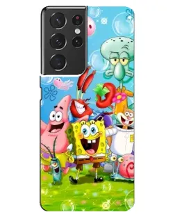 Чехол для Samsung Galaxy S21 ultra с картинкой «Губка Боб и друзья»