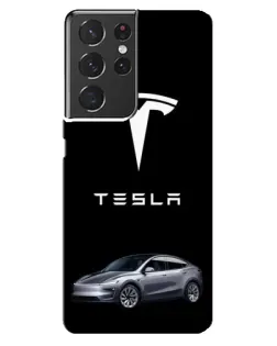 Чохол для Samsung Galaxy S21 ultra з картинкою «Tesla Model Y»