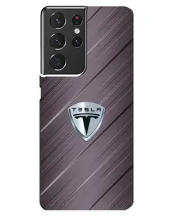 Чохол для Samsung Galaxy S21 ultra з картинкою «Металева текстура Tesla»