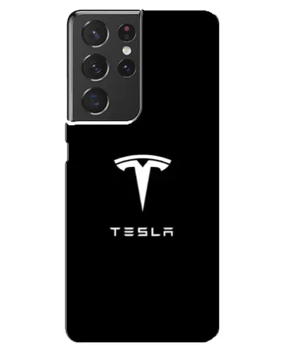 Чохол для Samsung Galaxy S21 ultra з картинкою «Tesla White Logo»